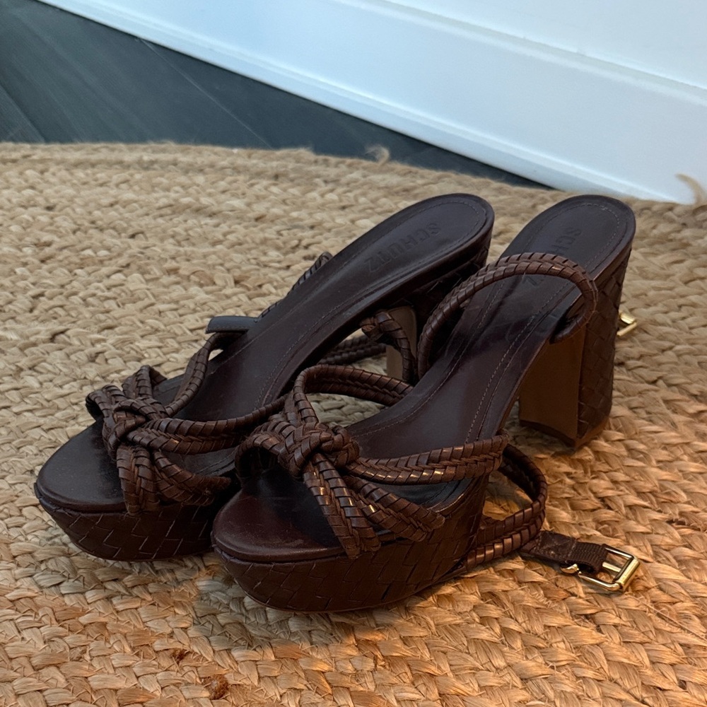 SCHUTZ Dark Brown Kathleen Platforms - Picture 3 of 6